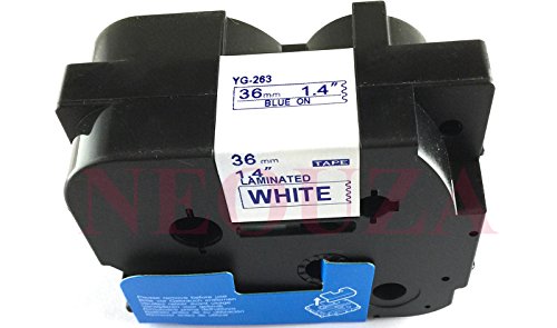 NEOUZA Blue on White Laminated Label Tape Compatible for Brother Tz 263 Tze 263 P-Touch 36mmx8m von NEOUZA
