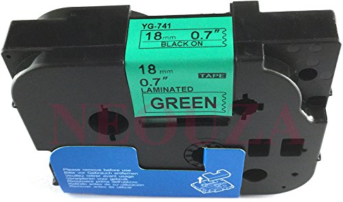 NEOUZA Compatible for Brother P-touch TZe Tz Black on Green label tape 6mm 9mm 12mm 18mm 24mm 36mm all size(TZe-741 18mm) von NEOUZA