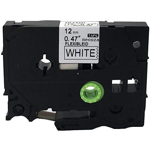 NEOUZA Compatible for Brother P-touch TZe Tz Black on White label tape 6mm 9mm 12mm 18mm 24mm 36mm all size(TZe-Fx231 12mm Flexible) von NEOUZA