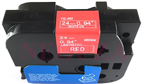 NEOUZA Compatible for Brother P-touch TZe Tz White on Red label tape 6mm 9mm 12mm 18mm 24mm 36mm all size(TZe-455 24mm) von NEOUZA