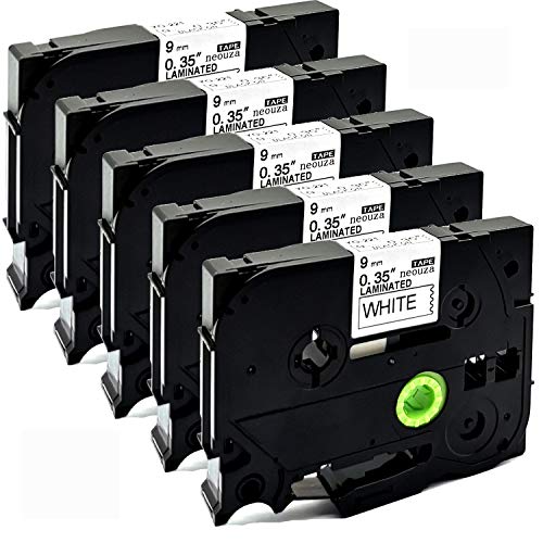 NEOUZA Kompatible Etikettenbänder, Ersatz für Brother TZe-221, TZ-221, laminiert, 9 mm x 8 m, Schwarz auf Weiß, funktioniert mit P-Touch PT H100, H110, D210, D400AD 1290, 5 Stück NEOUZA Kompatible Etikettenbänder, Ersatz für Brother TZe-221, TZ-221, laminiert, 9 mm x 8 m, Schwarz auf Weiß, funktioniert mit P-Touch PT H100, H110, D210, D400AD 1290, 5 Stück von NEOUZA
