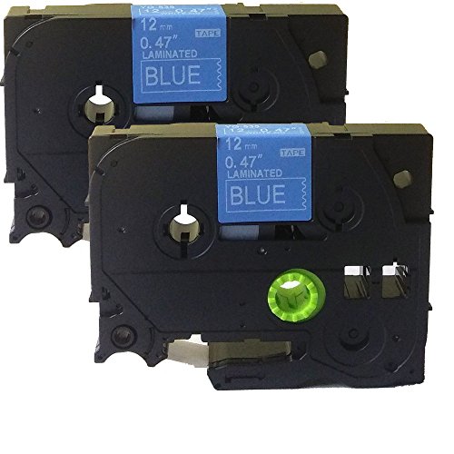 NEOUZA TZ-535 TZe-535 Schriftbandkassette für Brother P-Touch, laminiert, 12 mm x 8 m, Weiß auf Blau, 2 Stück von NEOUZA