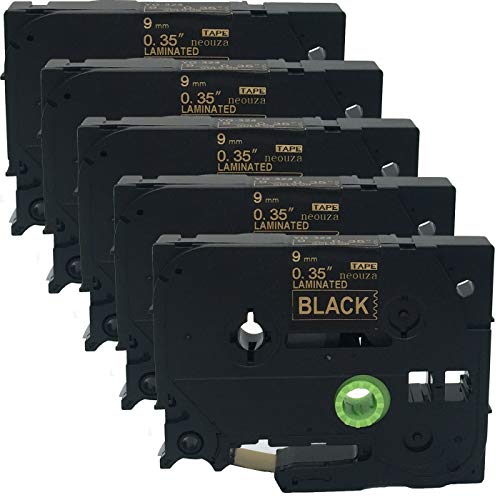 NEOUZA TZe-324 Etiketten-Klebeband, kompatibel mit Brother P-Touch, laminiert, 9 mm x 8 m, Schwarz von NEOUZA