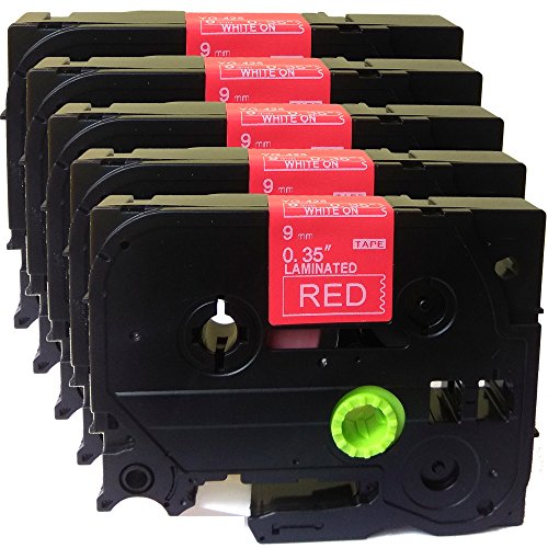 NEOUZA TZe-425 Etikettenband für Brother P-Touch laminiert, 9 mm x 8 m, Weiß auf Rot, 5 Stück NEOUZA TZe-425 Etikettenband für Brother P-Touch laminiert, 9 mm x 8 m, Weiß auf Rot, 5 Stück von NEOUZA