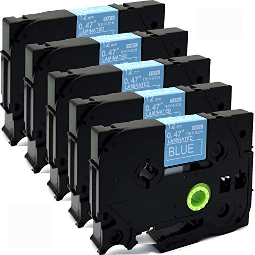 NEOUZA TZe-535 Schriftbandkassette, kompatibel mit Brother P-Touch laminiert, TZe TZ, 12 mm x 8 m, Weiß auf Blau, 5 Stück NEOUZA TZe-535 Schriftbandkassette, kompatibel mit Brother P-Touch laminiert, TZe TZ, 12 mm x 8 m, Weiß auf Blau, 5 Stück von NEOUZA
