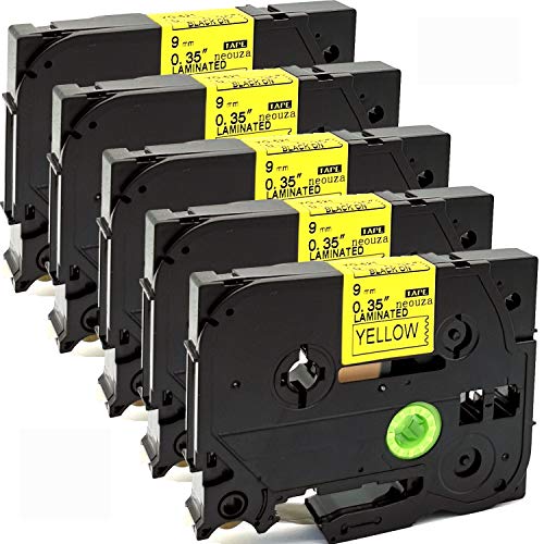 NEOUZA TZe-621 Etikettenband für Brother P-Touch laminiert, 9 mm x 8 m, Schwarz auf Gelb, 5 Stück NEOUZA TZe-621 Etikettenband für Brother P-Touch laminiert, 9 mm x 8 m, Schwarz auf Gelb, 5 Stück von NEOUZA