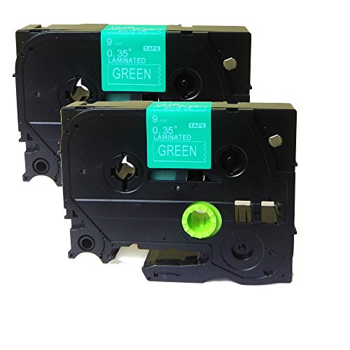 neouza 2 Stück kompatibel für Brother P-Touch laminiert TZe TZ Label Tape Cartridge, 9 mm x 8 m TZe-725 White on Green von NEOUZA