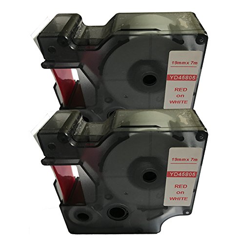 neouza 2 Stück kompatibel für Dymo D1 Standard Label Tape 3/10,2 cm X 23 '19 mm x 7 m Red on White 45805 von NEOUZA