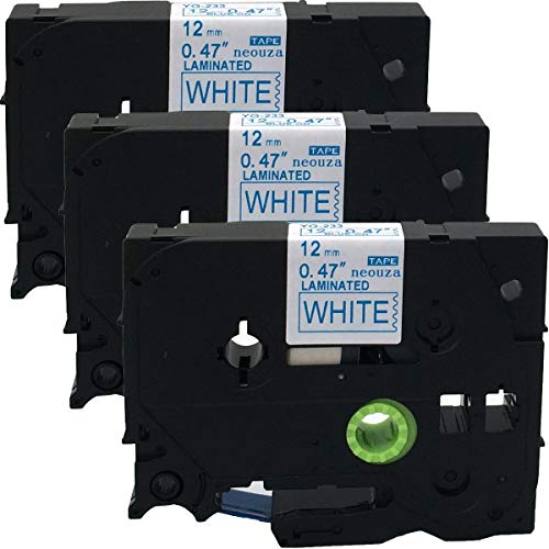 neouza 3pk kompatibel für Brother P-Touch laminiert TZe TZ Label Tape Cartridge, 12 mm x 8 m TZe-233 Blue on White von NEOUZA