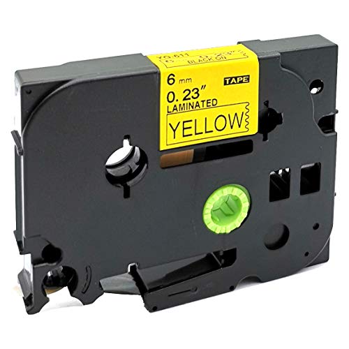 neouza kompatibel für Brother P-Touch laminiert Label Tape 1/10,2 cm X 26,2 '6 mm x 8 m Schwarz auf Gelb von NEOUZA