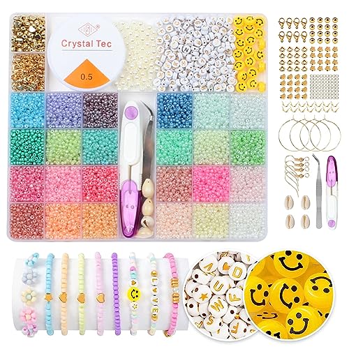 12500 Stück 3mm Bunte Glasperlen set, DIY Perlen zum Auffädeln mit Buchstabenperlen für Geschenkidee Armbänder, Perlen für Armbänder Set DIY Armband Halsketten Schmuck für Geburtstage Partys Feiertage 12500 Stück 3mm Bunte Glasperlen set, DIY Perlen zum Auffädeln mit Buchstabenperlen für Geschenkidee Armbänder, Perlen für Armbänder Set DIY Armband Halsketten Schmuck für Geburtstage Partys Feiertage von NEOVSUNY