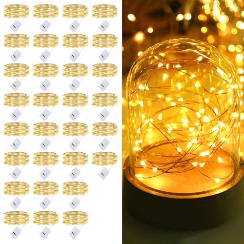 30 Stüdi LED Lichterkette mit Batterie Klein mit 3 Lichtmodi,2M 20 Led Lichterkette Batterie Kupfer Drahtlichterkette Wasserfest für Weihnachten Außen Garten, Innen Hochzeit, Party(Warm Weiß) von NEOVSUNY