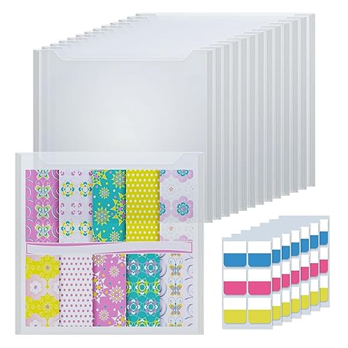 NERTOEE 30,48 x 30,48 cm Papieraufbewahrung, 50 Stück, transparente Scrapbook-Papier-Aufbewahrungsboxen für Papierzeichnungen, Fotos von NERTOEE