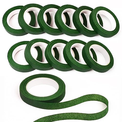NESCCI Blumenband, Blumenband für Blumensträuße, 12 Rollen mit 1,27 cm breitem dunkelgrünem Blumenband, verwendet zum Verpacken von Blumensträußen, Stielen und Blumenhandwerk, Hochzeitsstrauß NESCCI Blumenband, Blumenband für Blumensträuße, 12 Rollen mit 1,27 cm breitem dunkelgrünem Blumenband, verwendet zum Verpacken von Blumensträußen, Stielen und Blumenhandwerk, Hochzeitsstrauß von NESCCI