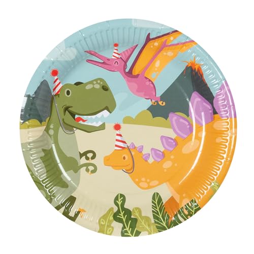 NET TOYS 10 Aufregende Dinosaurier Papier-Teller - Bunt Ø 23cm - Originelle Party-Deko Dino Partyteller NET TOYS 10 Aufregende Dinosaurier Papier-Teller - Bunt Ø 23cm - Originelle Party-Deko Dino Partyteller von NET TOYS