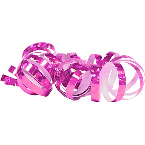NET TOYS 2er Set Holographische Luftschlangen - Pink 4 m - Glitzernde Party-Dekoration Papierschlangen als Tischdeko - Genau richtig für Geburtstagsfeier & Hochzeit von NET TOYS