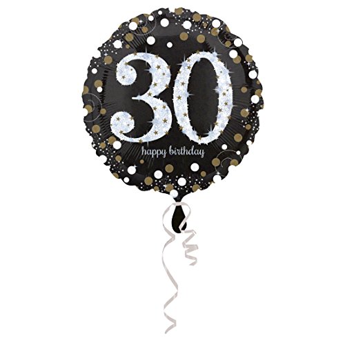 NET TOYS Folien Luftballon 30. Geburtstag Folienballon Happy Birthday 43 cm Folienballons Luftballons Geburtstagsdeko von NET TOYS