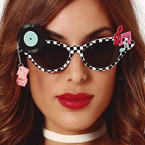 NET TOYS Schicke 50er Jahre Brille Rock n Roll - Elegantes Damen-Kostüm-Zubehör Rockabella Faschingsbrille Disco - Passend gekleidet für Karneval & Mottoparty von NET TOYS