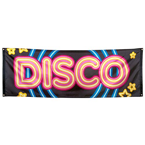 NET TOYS Trendiger 80er Jahre Party Banner 74 x 220 cm - Außergewöhnliche Party-Dekoration Disco Fever Dekobanner - Bestens geeignet für Mottoparty & Geburtstagsfeier von NET TOYS