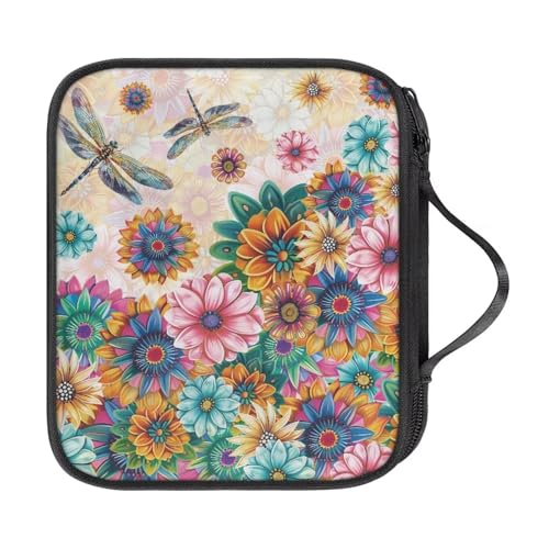 Häkelnadeletui mit Griff, Hippie-Blumenmuster, Libelle, leicht zu reinigen, Häkelnadel-Aufbewahrungsbox für verschiedene Häkelnadeln, Einweihungszubehör Häkelnadeletui mit Griff, Hippie-Blumenmuster, Libelle, leicht zu reinigen, Häkelnadel-Aufbewahrungsbox für verschiedene Häkelnadeln, Einweihungszubehör von NETILGEN