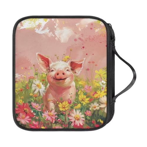 Häkelnadeletui mit Griff, tragbare Reise-Aufbewahrungstasche, rosa Schweine-Blume, verschiedene Häkelnadeln mit Reißverschluss, Netztasche und Halterungsschlitzen Häkelnadeletui mit Griff, tragbare Reise-Aufbewahrungstasche, rosa Schweine-Blume, verschiedene Häkelnadeln mit Reißverschluss, Netztasche und Halterungsschlitzen von NETILGEN