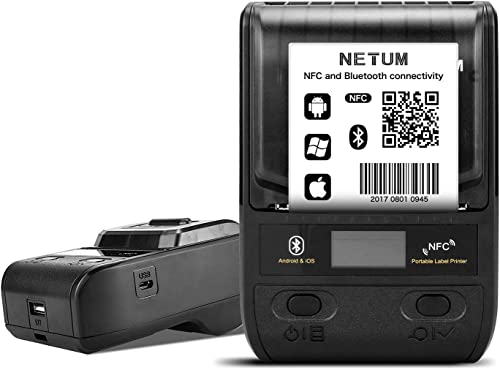 Netum tragbarer Etikettendrucker, 58mm Bluetooth Thermo-Etikettendrucker mit wiederaufladbarem Akku, für Barcode, Büro, Lager, Versand, Kleidung, Schmuck, Etiketten, Drucken NT-G5 Netum tragbarer Etikettendrucker, 58mm Bluetooth Thermo-Etikettendrucker mit wiederaufladbarem Akku, für Barcode, Büro, Lager, Versand, Kleidung, Schmuck, Etiketten, Drucken NT-G5 von NETUM