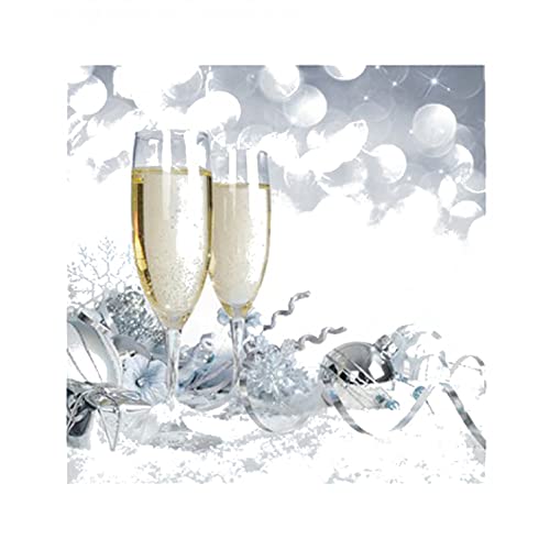 Premium Collection by Jean 20 Stück Servietten Champagner Sekt Gläser Motiv von NEU