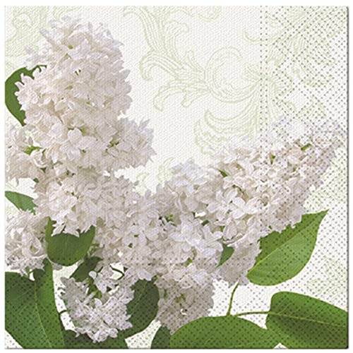 Premium Collection by Jean 20 Stück Servietten Sommerblumen Weißer Flieder Blumen von NEU