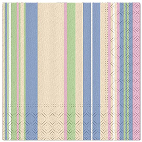 Premium Collection by Jean 20 Stück Servietten Streifen Pastellfarben von NEU