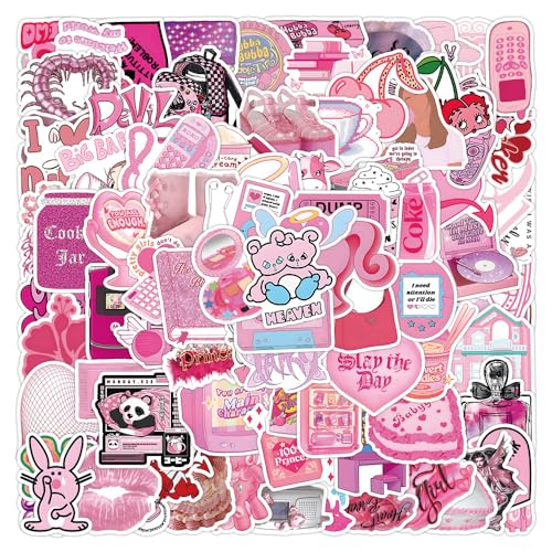 100 Stück Y2k Preppy Aufkleber Rosa Ästhetik Niedlich Aufkleber Trendy Vinyl Wasserfest Vsco Stickers für Laptop Handyhülle Koffer Helm Motorrad Computer Skateboard 100 Stück Y2k Preppy Aufkleber Rosa Ästhetik Niedlich Aufkleber Trendy Vinyl Wasserfest Vsco Stickers für Laptop Handyhülle Koffer Helm Motorrad Computer Skateboard von NEULEBEN