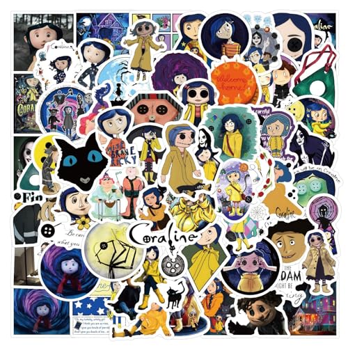 Coraline & the Secret Door Stickers, 50 Stück Thriller Fantasy Film Aufkleber, Wasserfeste Vinyl Graffiti Aufkleber für Laptop Gepäck Skateboard, Jugendliche und Erwachsene Coraline & the Secret Door Stickers, 50 Stück Thriller Fantasy Film Aufkleber, Wasserfeste Vinyl Graffiti Aufkleber für Laptop Gepäck Skateboard, Jugendliche und Erwachsene von NEULEBEN