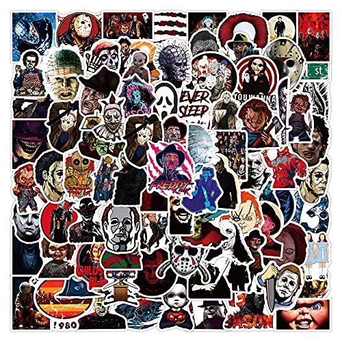 Horror Film Charaktere Aufkleber, 100 Stück Graffiti Wasserfeste Vinyl Horror Sticker für Laptop, Wasserdicht, Gitarre, Koffer, Halloween von NEULEBEN
