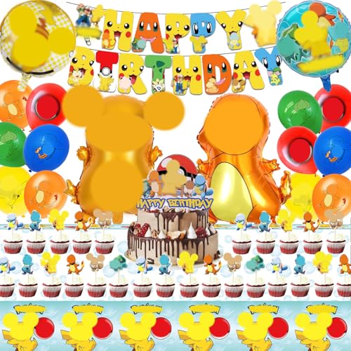 Kinder Party Deko Geburtstag, 55 PCS Birthday Party Supplies, Kindergeburtstag Deko mit Folienballon, Latex Luftballons, Happy Birthday Banner, Tischdecke, Kuchen Deko Kinder Party Deko Geburtstag, 55 PCS Birthday Party Supplies, Kindergeburtstag Deko mit Folienballon, Latex Luftballons, Happy Birthday Banner, Tischdecke, Kuchen Deko von NEUNEL