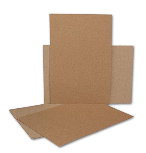 100 Kraftpapier-Bogen in Braun - DIN A6 Format - 140 g/m² - 10,3 x 14,8 cm - Recycling-Papier im Postkarten Format zum Selbstgestalten & Basteln von NEUSER PAPIER