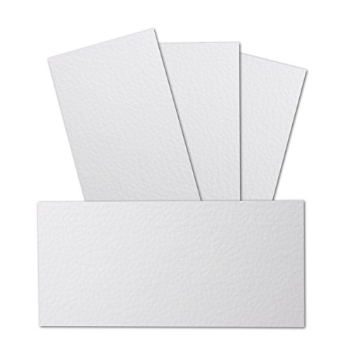 100 Stück DIN Lang Karton gehämmerte Struktur - Farbe: Weiss - 99 x 210 mm - 250 Gramm pro m² - Einzelkarte ohne Falz - Ideal zum Basteln, Scrapbooking, Grußkarte - GUSTAV NEUSER 100 Stück DIN Lang Karton gehämmerte Struktur - Farbe: Weiss - 99 x 210 mm - 250 Gramm pro m² - Einzelkarte ohne Falz - Ideal zum Basteln, Scrapbooking, Grußkarte - GUSTAV NEUSER von NEUSER PAPIER
