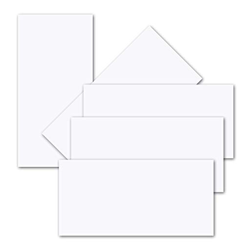 1000x einfaches Einlege-Papier für DIN Lang Karten - weiß - 102 x 208 mm - ohne Falz - hochwertig Mattes Papier von Gustav NEUSER von NEUSER PAPIER