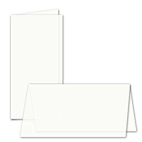 1000x faltbares Einlege-Papier für DIN Lang Doppelkarten - transparent-weiß - 205 x 205 mm (205 x 102 mm gefaltet) - ideal zum Bedrucken mit Tinte und Laser - hochwertig Mattes Papier von NEUSER PAPIER