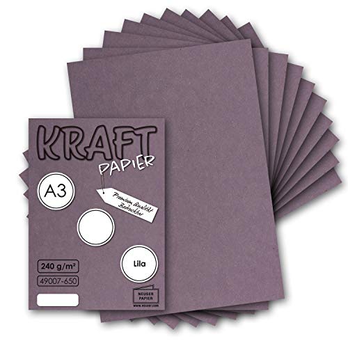100x Vintage Kraftpapier in Lila - DIN A3-29,7 x 42 cm - 240g - natur Recycling-Karton - nachhaltig ökologisch Bastel-Karton Einzel-Karte - UmWelt by GUSTAV NEUSER 100x Vintage Kraftpapier in Lila - DIN A3-29,7 x 42 cm - 240g - natur Recycling-Karton - nachhaltig ökologisch Bastel-Karton Einzel-Karte - UmWelt by GUSTAV NEUSER von NEUSER PAPIER
