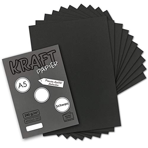 100x Vintage Kraftpapier in Schwarz - DIN A5-21 x 14,8 cm - nachhaltiges schwarzes Recycling-Papier, ökologisch Bastel-Karton Einzel-Karte - NEUSER PAPIER 100x Vintage Kraftpapier in Schwarz - DIN A5-21 x 14,8 cm - nachhaltiges schwarzes Recycling-Papier, ökologisch Bastel-Karton Einzel-Karte - NEUSER PAPIER von NEUSER PAPIER