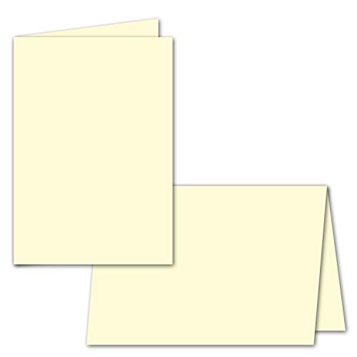 100x faltbares Einlege-Papier für DIN A5 Doppelkarten - cremefarben - 297 x 210 mm (210 x 148 mm gefaltet) - ideal zum Bedrucken mit Tinte und Laser - hochwertig Mattes Papier von Gustav NEUSER von NEUSER PAPIER
