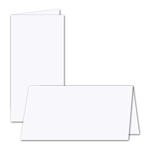 100x faltbares Einlege-Papier für DIN Lang Doppelkarten - hochweiß - 205 x 190 mm (205 x 95 mm gefaltet) - ideal zum Bedrucken mit Tinte und Laser - hochwertig Mattes Papier von Gustav NEUSER von NEUSER PAPIER