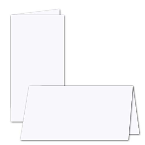 100x faltbares Einlege-Papier für DIN Lang Doppelkarten - hochweiß - 205 x 190 mm (205 x 95 mm gefaltet) - ideal zum Bedrucken mit Tinte und Laser - hochwertig mattes Papier von GUSTAV NEUSER von NEUSER PAPIER