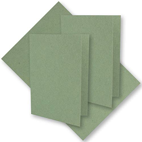 100x grünes Vintage Kraftpapier Falt-Karten 105 x 148 mm - DIN A6 - Grün - Recycling - 220 g blanko Klapp-Karten - UmWelt by GUSTAV NEUSER von NEUSER PAPIER
