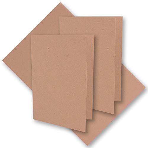 100x rosa Vintage Kraftpapier Falt-Karten 105 x 148 mm - DIN A6 - Natur-Rosa - Recycling - 220 g blanko Klapp-Karten - UmWelt by GUSTAV NEUSER von NEUSER PAPIER