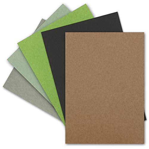 150x Vintage Kraftpapier Farbenmix-Paket - DIN A5 - Recycling-Papier, ökologisch Bastel-Papier - UmWelt by GUSTAV NEUSER® von NEUSER PAPIER