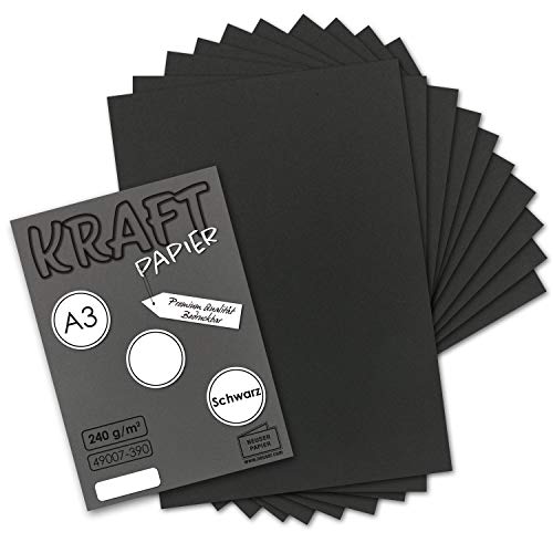 150x Vintage Kraftpapier in Schwarz - DIN A3-29,7 x 42 cm - 240g - natur Recycling-Karton - nachhaltig ökologisch Bastel-Karton Einzel-Karte - UmWelt by GUSTAV NEUSER 150x Vintage Kraftpapier in Schwarz - DIN A3-29,7 x 42 cm - 240g - natur Recycling-Karton - nachhaltig ökologisch Bastel-Karton Einzel-Karte - UmWelt by GUSTAV NEUSER von NEUSER PAPIER
