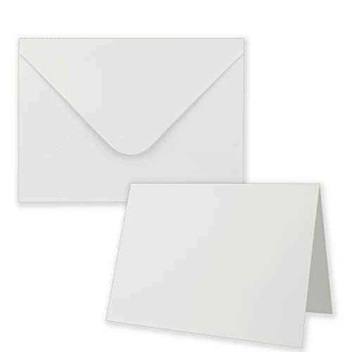 20x Faltkarten-Set inklusive Briefumschläge größer als DIN B6 - Übergröße - Blanko Einladungs-Karten in Weiß - Klappkarten mit Umschlägen von NEUSER PAPIER