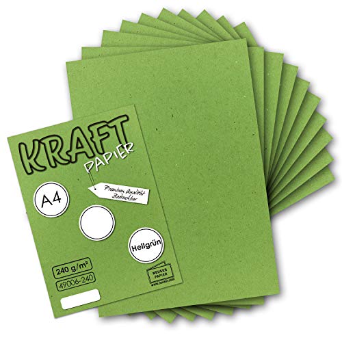 400x Vintage Kraftpapier in Hellgrün - DIN A4 21 x 29,7 cm - 210 x 297 mm - 240 g/m² natur-hellgrünes Recycling-Papier, ökologisch Bastel-Karton Einzel-Karte - UmWelt by GUSTAV NEUSER 400x Vintage Kraftpapier in Hellgrün - DIN A4 21 x 29,7 cm - 210 x 297 mm - 240 g/m² natur-hellgrünes Recycling-Papier, ökologisch Bastel-Karton Einzel-Karte - UmWelt by GUSTAV NEUSER von NEUSER PAPIER