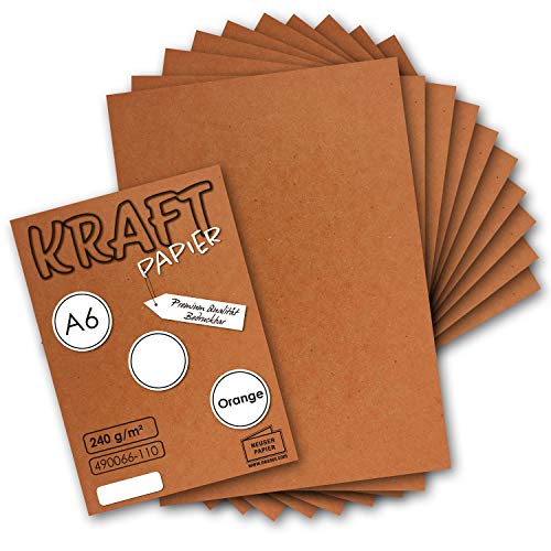 50x Kraftpapier Orange/Rostrot Bastel- Bogen A6-105 x 148mm - Bastelpapier, Tonpapier, Buntpapier, Fotokarton, Postkarten aus Natur-Karton - 240 g/m² 50x Kraftpapier Orange/Rostrot Bastel- Bogen A6-105 x 148mm - Bastelpapier, Tonpapier, Buntpapier, Fotokarton, Postkarten aus Natur-Karton - 240 g/m² von NEUSER PAPIER