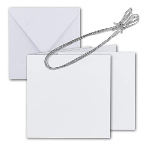 50x Quadratisches Faltkarten Set 15 x 15 cm - mit Briefumschlägen & Einlegeblätter & Schmuckband - Hochweiß - für Einladungskarten, Hochzeit, Weihnachten - von GUSTAV NEUSER 50x Quadratisches Faltkarten Set 15 x 15 cm - mit Briefumschlägen & Einlegeblätter & Schmuckband - Hochweiß - für Einladungskarten, Hochzeit, Weihnachten - von GUSTAV NEUSER von NEUSER PAPIER